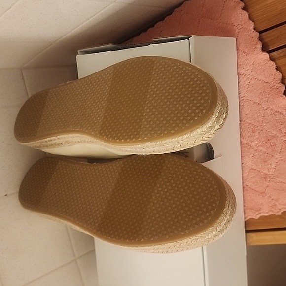 TOMS Carolina Platform Espadrille Sneaker beige shoes Women size 9.5 - Picture 3 of 4
